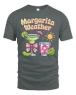 Refreshing Margarita Weather Summer Party Graphic Tshirt - gray t-shirt on white background