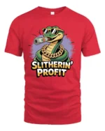 Hustling Snake With Gold Chain Slitherin Profit Graphic Tshirt - red t-shirt on white background