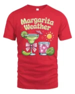 Refreshing Margarita Weather Summer Party Graphic Tshirt - red t-shirt on white background