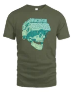 Cybernetic VR Skull Nuclear Circus Virtual Reality Tshirt - military green t-shirt on white background