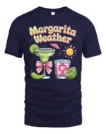 Refreshing Margarita Weather Summer Party Graphic Tshirt - navy t-shirt on white background