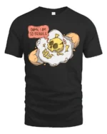 Fragile Mind Cracked Egg Skull Funny Sarcastic Graphic Tshirt - black t-shirt on white background