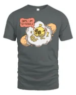 Fragile Mind Cracked Egg Skull Funny Sarcastic Graphic Tshirt - gray t-shirt on white background