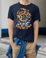 Inspirational Anchor Guide Me Never Hold Me Down Tshirt - model wearing navy tee with hands in pockets