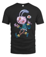 Quirky Interstellar Hare Golden Bracelets Graphic T shirt - black t-shirt on white background