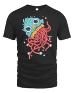 Whimsical Deep Sea Jellyfish Wide Eyed Ocean Graphic Tee - black t-shirt on white background