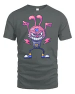 Radical Electric Monster Bunny Lightning Bolt Graphic Tee - gray t-shirt on white background