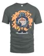 Whimsical Wizard Ogre Drunk Baseball Player Graphic Tshirt - gray t-shirt on white background