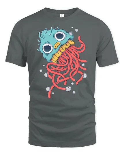 Whimsical Deep Sea Jellyfish Wide Eyed Ocean Graphic Tee - gray t-shirt on white background