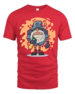 Whimsical Wizard Ogre Drunk Baseball Player Graphic Tshirt - red t-shirt on white background