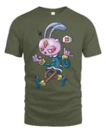 Quirky Interstellar Hare Golden Bracelets Graphic T shirt - military green t-shirt on white background