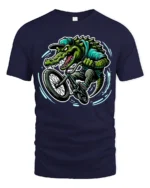 Radical BMX Gator Extreme Sports Alligator Graphic Tshirt - navy t-shirt on white background