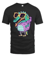 Radical Swag Gator Purple Hoodie Cartoon Graphic Tshirt - black t-shirt on white background