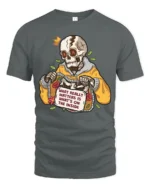 Funny Skeleton Yellow Hoodie Whats On The Inside Tshirt - gray t-shirt on white background