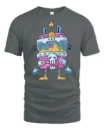 Sarcastic Walking Treasure Chest Mimic Monster Graphic Tee - gray t-shirt on white background