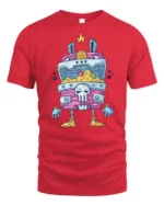 Sarcastic Walking Treasure Chest Mimic Monster Graphic Tee - red t-shirt on white background