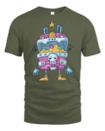 Sarcastic Walking Treasure Chest Mimic Monster Graphic Tee - military green t-shirt on white background