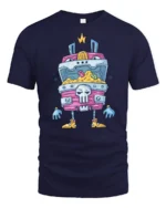 Sarcastic Walking Treasure Chest Mimic Monster Graphic Tee - navy t-shirt on white background