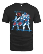Revolutionary Drummer Boys Spirit Of 76 Vintage Graphic Tee - black t-shirt on white background