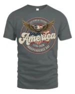 Commemorative Semiquincentennial Eagle America 1776 2026 Tshirt - gray t-shirt on white background