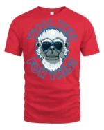 Cool Shaded Yeti Yall Yet For This Funny Graphic Tshirt - red t-shirt on white background