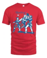 Revolutionary Drummer Boys Spirit Of 76 Vintage Graphic Tee - red t-shirt on white background