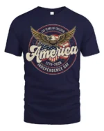 Commemorative Semiquincentennial Eagle America 1776 2026 Tshirt - navy t-shirt on white background