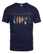 Catch Ya Later Funny Fishing Lures Vintage Graphic T Shirt - navy t-shirt on white background