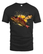 Funny Fishing Lure Angry Fish Hook Graphic Soft T-shirt - black t-shirt on white background