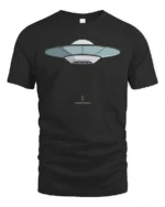 Cool Alien Abduction UFO Flying Saucer Graphic Soft Tshirt - black t-shirt on white background