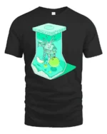 Surreal Apple Treehouse Terrarium Aesthetic Soft Tshirt - black t-shirt on white background