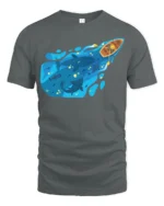Deep Blue Whale Ocean Rowing Boat Adventure Graphic Tshirt - gray t-shirt on white background