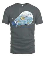 Surreal Lightbulb Cocktail World Aesthetic Graphic Tshirt - gray t-shirt on white background