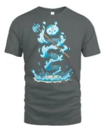 Magical Water Slime Warrior Battle Axe Graphic Soft Tshirt - gray t-shirt on white background