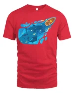 Deep Blue Whale Ocean Rowing Boat Adventure Graphic Tshirt - red t-shirt on white background