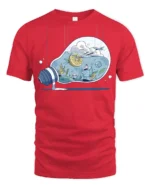 Surreal Lightbulb Cocktail World Aesthetic Graphic Tshirt - red t-shirt on white background