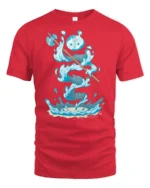 Magical Water Slime Warrior Battle Axe Graphic Soft Tshirt - red t-shirt on white background