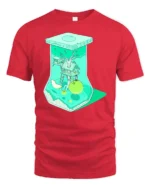 Surreal Apple Treehouse Terrarium Aesthetic Soft Tshirt - red t-shirt on white background