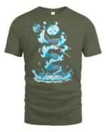 Magical Water Slime Warrior Battle Axe Graphic Soft Tshirt - military green t-shirt on white background
