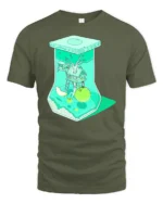 Surreal Apple Treehouse Terrarium Aesthetic Soft Tshirt - military green t-shirt on white background