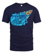 Deep Blue Whale Ocean Rowing Boat Adventure Graphic Tshirt - navy t-shirt on white background