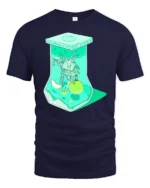 Surreal Apple Treehouse Terrarium Aesthetic Soft Tshirt - navy t-shirt on white background