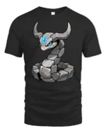 Cool Rock Snake Golem Creature Fantasy Graphic Soft Tshirt - black t-shirt on white background