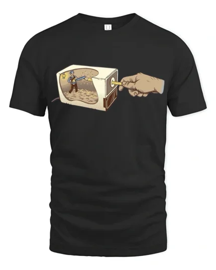 Aesthetic Pencil Sharpener Lumberjack Chainsaw Premium Tee - black t-shirt on white background