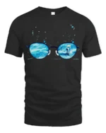 Aesthetic Cosmic Eyewear Surreal Sea Galaxy Premium Tshirt - black t-shirt on white background