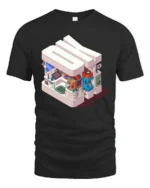 Retro Isometric OK Tech and Gaming Sanctuary Soft Tshirt - black t-shirt on white background