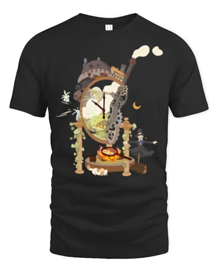 Magical Fire Demon Cooking Breakfast Premium Tee - black t-shirt on white background