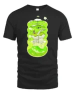 Surreal Frog Pond Terrarium Fishing Aesthetic Soft Tshirt - black t-shirt on white background