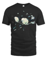 Surreal Space Astronaut Eyeglasses Fish Graphic Soft Tshirt - black t-shirt on white background