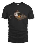 Funny Cowboy Mouse Trap Indiana Jones Graphic Soft Tshirt - black t-shirt on white background